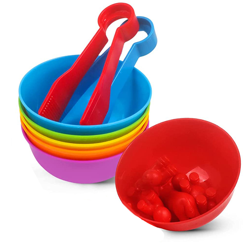Kids Toys 2 Year Old - 6 пластиковых мисок с 2 пинцетами,