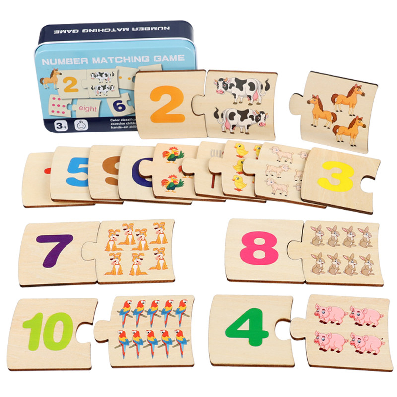 Wooden Puzzle Kids - Детская железная коробка с номером, просветление,